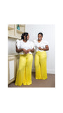 Yellow Palazzo Pleaded Bottoms