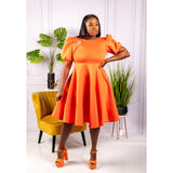 Modest Orange Dress